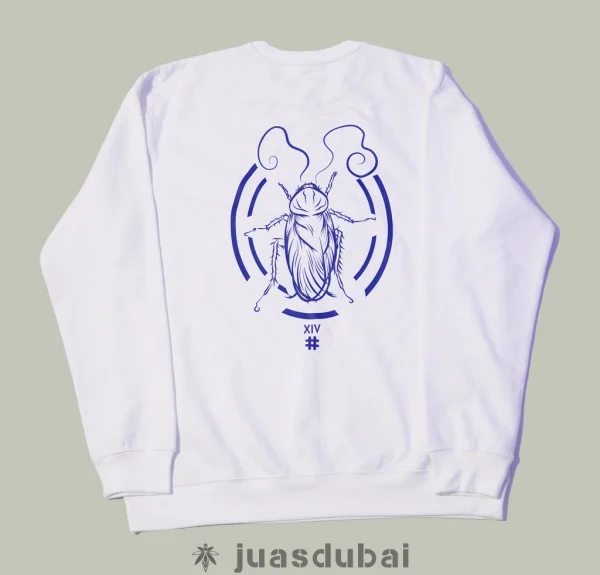 Sudadera Cucaracha blanca atrás