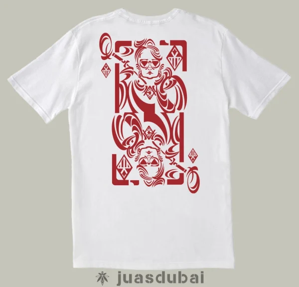 Camiseta reina de diamantes blanca atrás