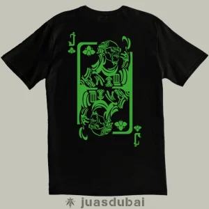 Camiseta Jota de trebol negra atrás