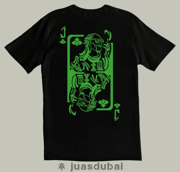 Camiseta Jota de trebol negra atrás