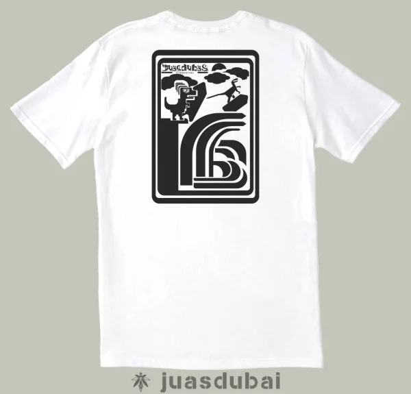 Camiseta dinos vacanos blanca atrás