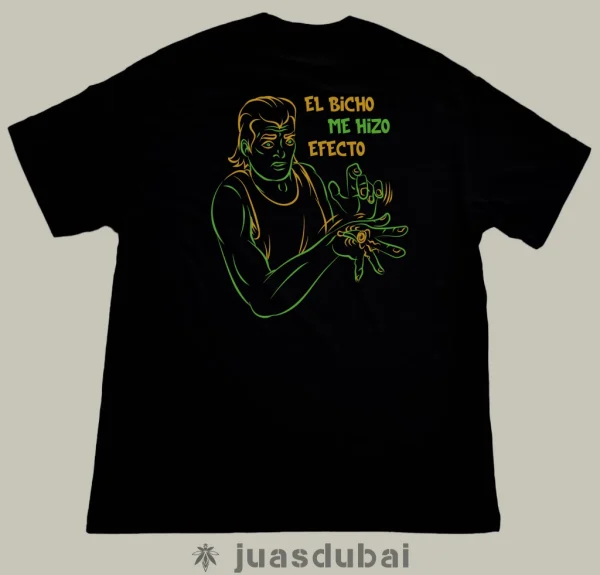 Camiseta negra el bicho me hizo efecto atrás