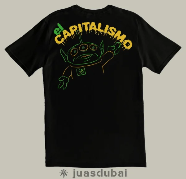 Camiseta negra el capitalismo atrás