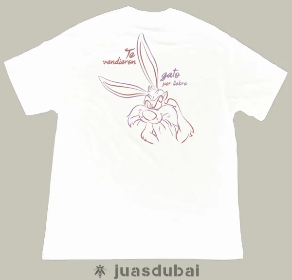 Camiseta Gato xliebre blanca atrás