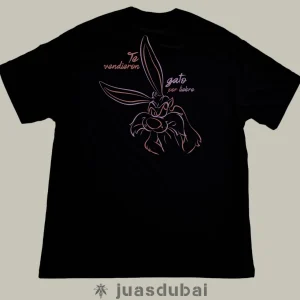 Camiseta Gato xliebre negra atrás