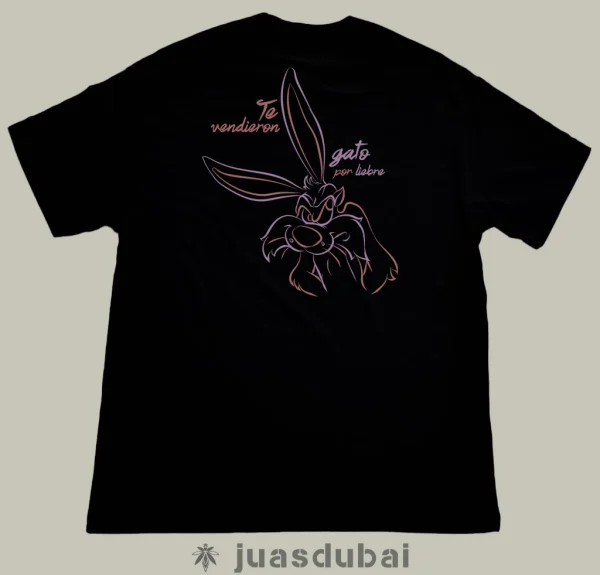 Camiseta Gato xliebre negra atrás