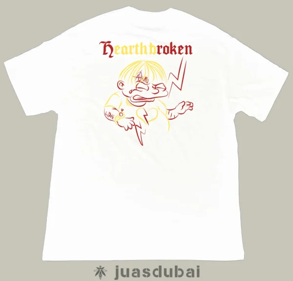 Camiseta blanca hearth broken atrás