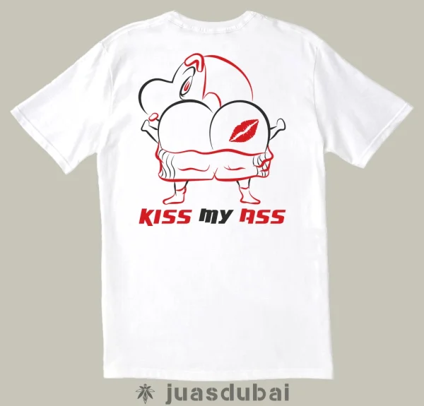 Camiseta Kiss my Ass blanca atrás