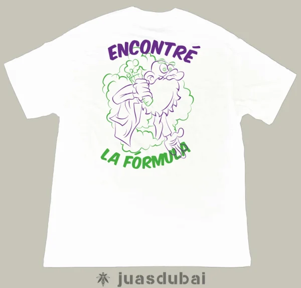 Camiseta blanca la fórmula del bacterio atrás