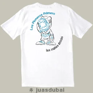 Camiseta blanca pioneros primero atrás