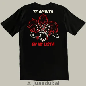 Camiseta negra te apunto atrás