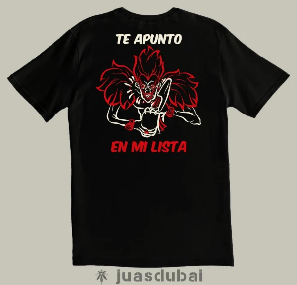 Camiseta negra te apunto atrás