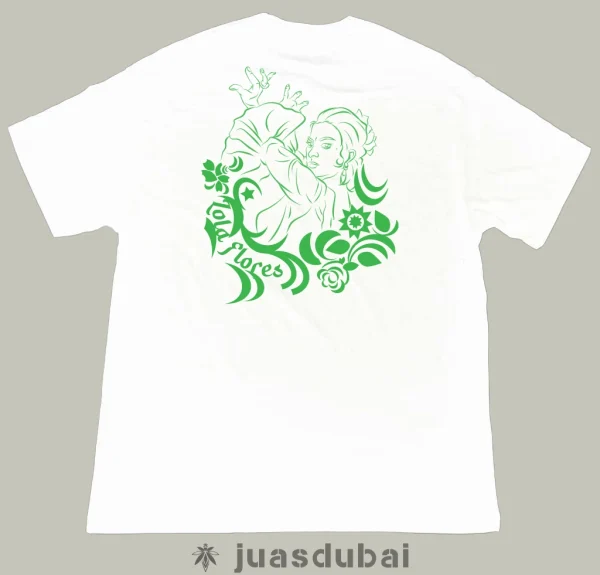 Camiseta blanca y verde Lola Flores atrás