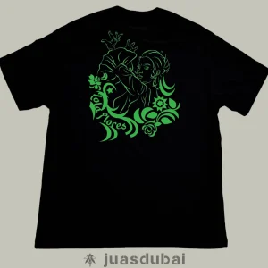 Camiseta negra y verde Lola Flores atrás