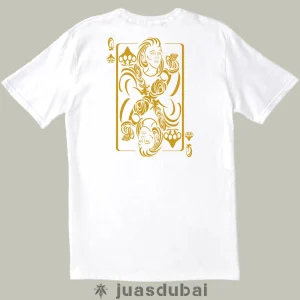 Camiseta reina de picas blanca atrás