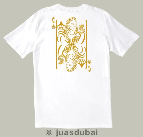 Camiseta reina de picas blanca atrás