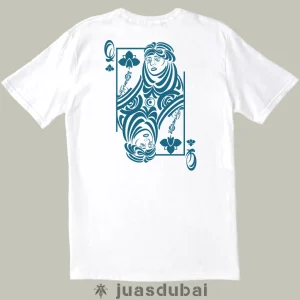 Camiseta reina de trebol blanca atrás