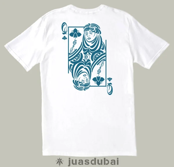 Camiseta reina de trebol blanca atrás