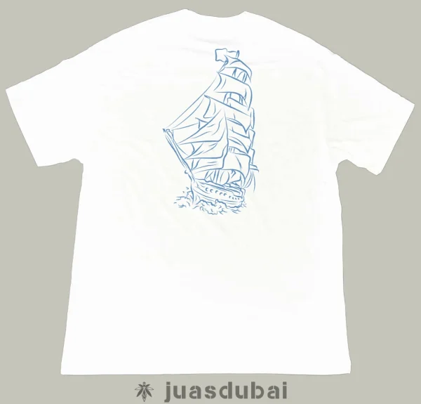 Camiseta velero mercantil blanca atrás